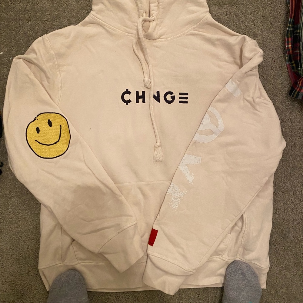 Beige graphic hoodie